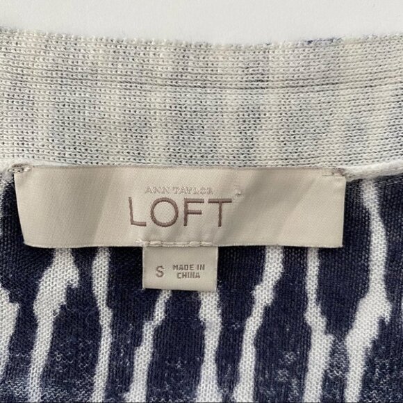 LOFT open  cardigan, ramie/viscose blend knit - Picture 6 of 7